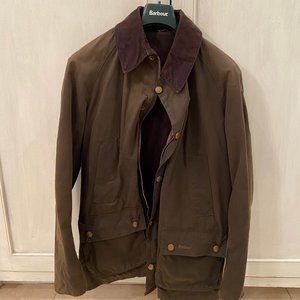 Barbour classic bedale waxed jacket sage size 40, includes liner and hood